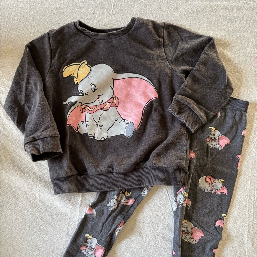 Disney Dumbo Kids Pajama Set - Black and Pink